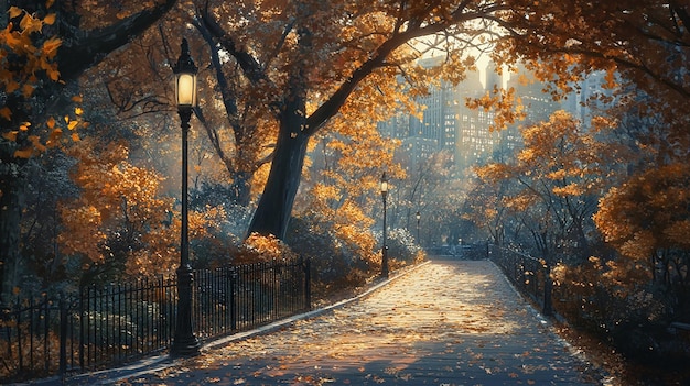 quotPeaceful Corner Near a Central Park Fountain Surrounded by Naturequot