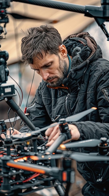 quotPhotographer Assembling Drone Cameraquot