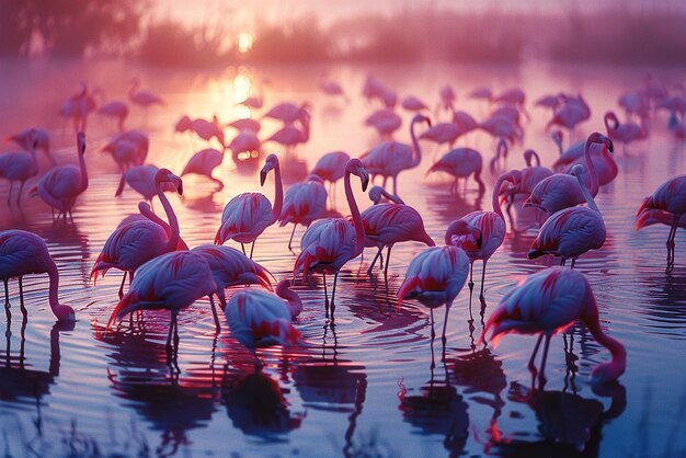 quotPhotographer Capturing Flamingos in a Vibrant Lagoonquot