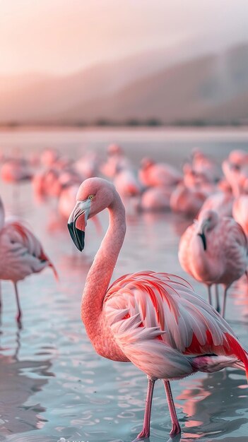 quotPhotographer Capturing Flamingos in a Vibrant Lagoonquot