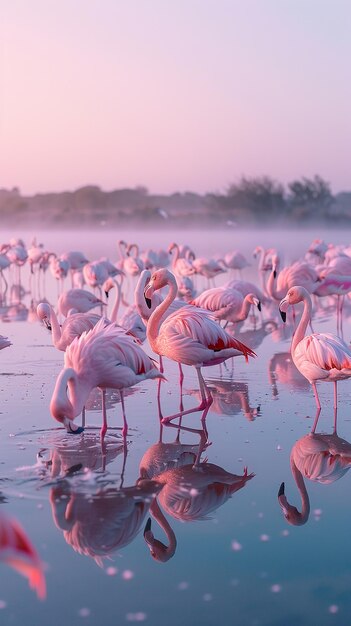 quotPhotographer Capturing Flamingos in a Vibrant Lagoonquot