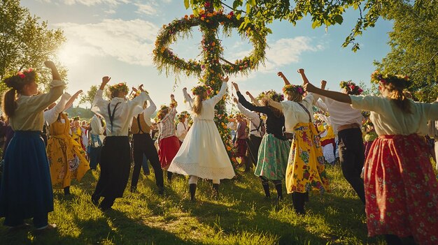 Photo quotpicturesque swedish midsummer celebration scenequot