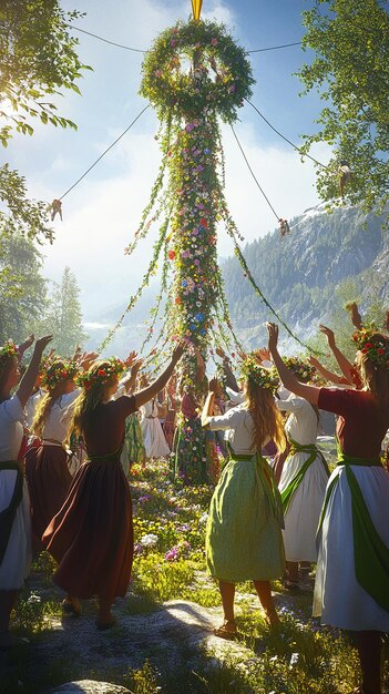 Photo quotpicturesque swedish midsummer celebration scenequot