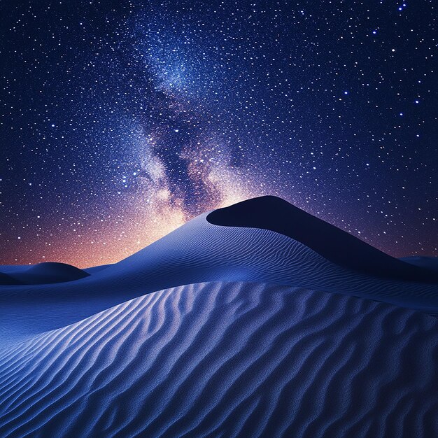 Photo quotrolling desert dunes under the milky wayquot