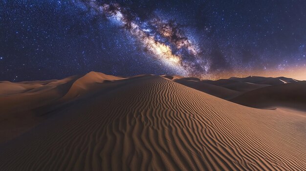 Photo quotrolling desert dunes under the milky wayquot