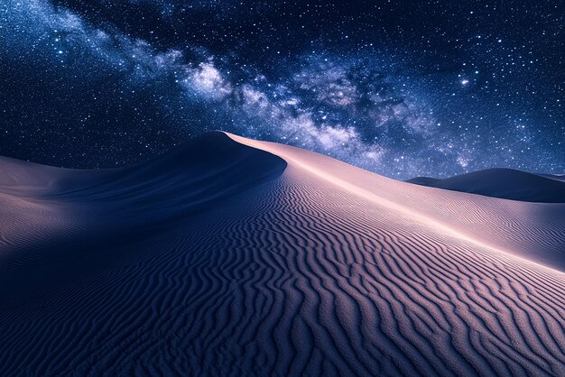 Photo quotrolling desert dunes under the milky wayquot