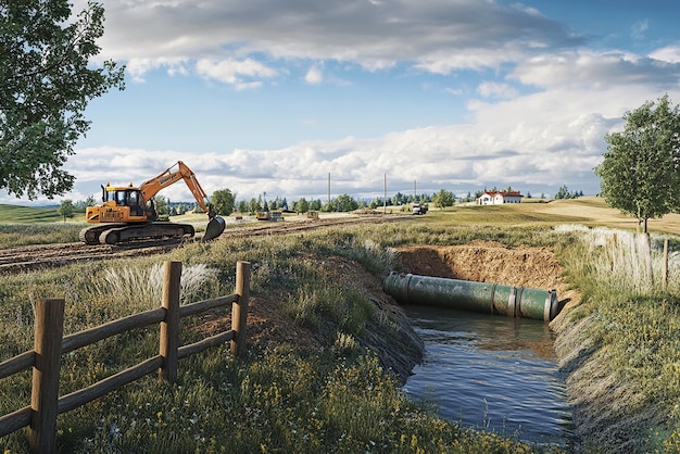 Photo quotrural pipe boring project on farmland with minimal impactquot