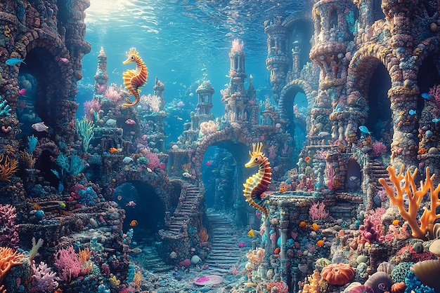 Photo quotseahorse kingdom a fantastical underwater realm of royalty and wondersquot