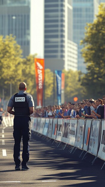 Photo quotsecurity guard monitoring marathon routequot