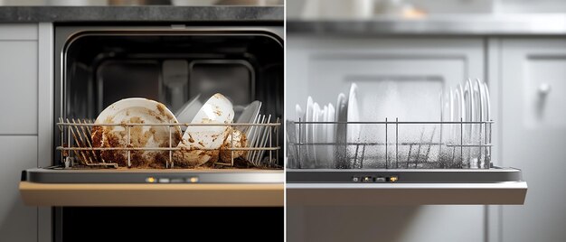 Photo quotsidebyside comparison of dishwasher before and afterquot