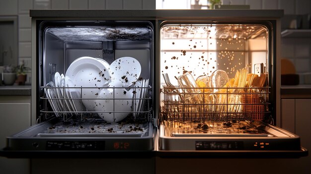 quotSidebySide Comparison of Dishwasher Before and Afterquot