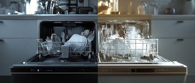 quotSidebySide Comparison of Dishwasher Before and Afterquot