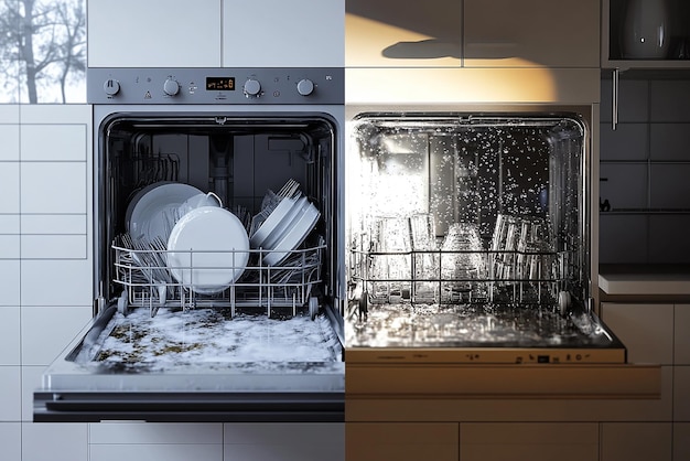 quotSidebySide Comparison of Dishwasher Before and Afterquot