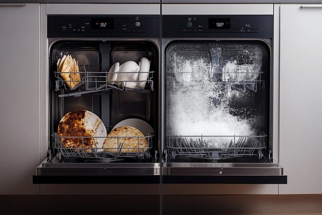 quotSidebySide Comparison of Dishwasher Before and Afterquot