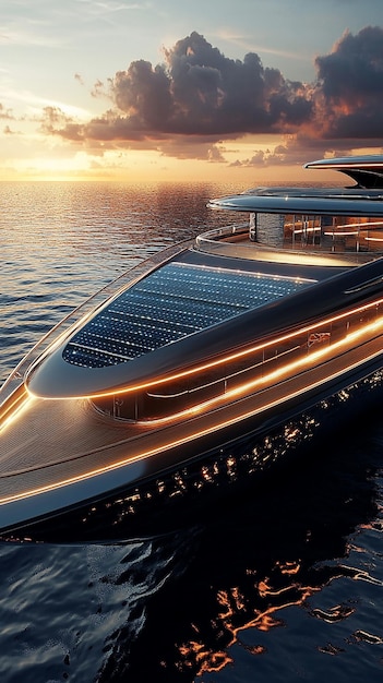 quotSleek Luxury SolarPowered Yacht with Flowing Designquot