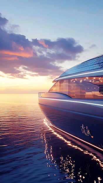 quotSleek Luxury SolarPowered Yacht with Flowing Designquot