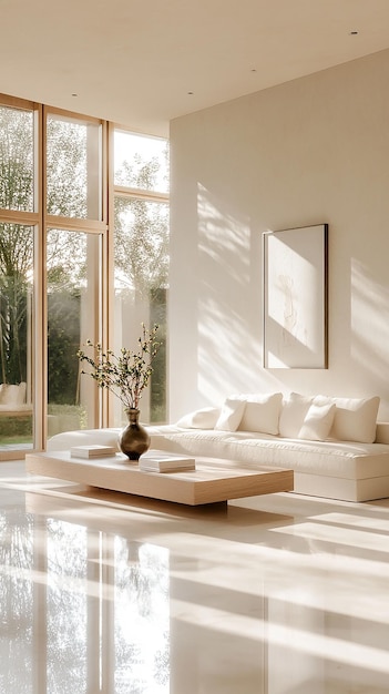 Photo quotspacious living room with pristine white wallsquot