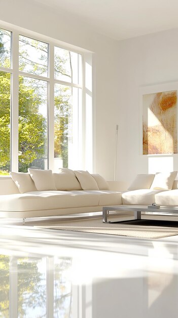 Photo quotspacious living room with pristine white wallsquot