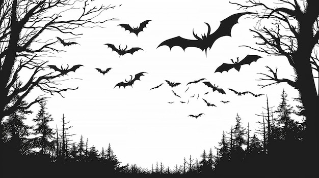 Photo quotspooky line art of flying bats inspired by addams familyquot