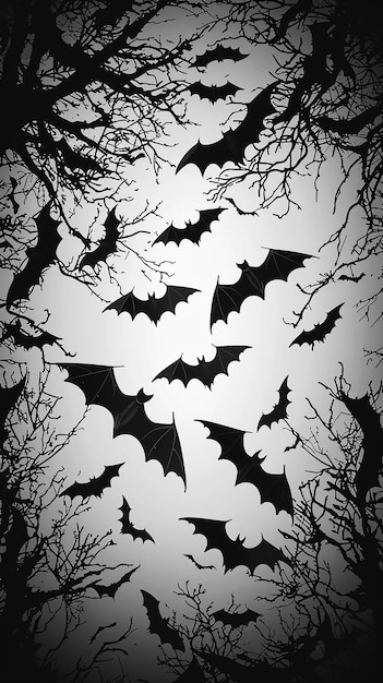 Photo quotspooky line art of flying bats inspired by addams familyquot