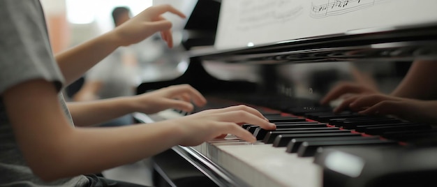 Photo quotstudent attempting to play complex piano piecequot