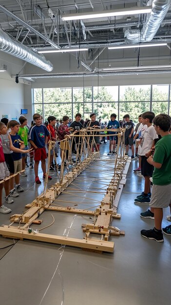 Photo quotstudents participating in group activity in a large open spacequot