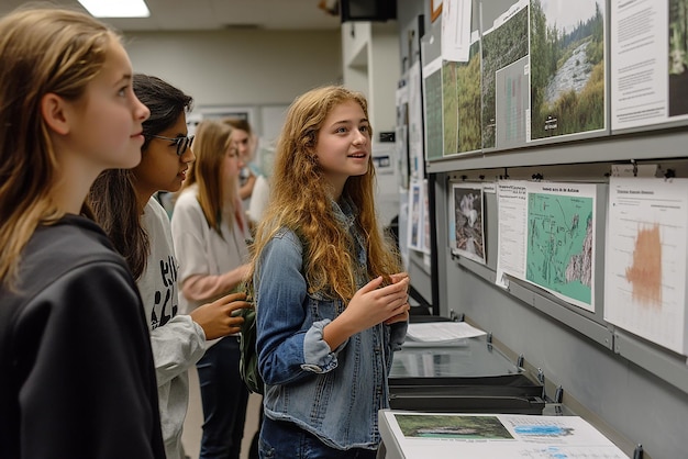 Photo quotstudents presenting a project on climate changequot