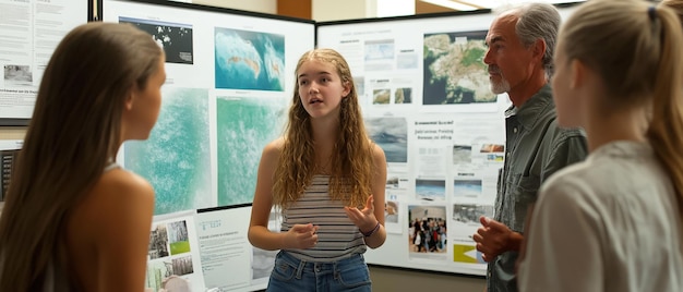 Photo quotstudents presenting a project on climate changequot