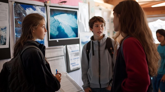 Photo quotstudents presenting a project on climate changequot