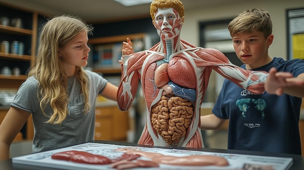 Photo quotstudents presenting a project on human anatomyquot