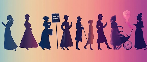 Photo quotstylized graphic depicting the evolution of womens rightsquot