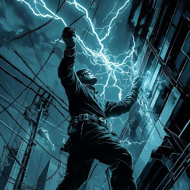 quotSuperheroThemed Electrician in Comic Book Settingquot