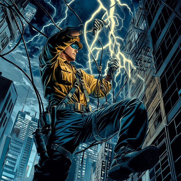 quotSuperheroThemed Electrician in Comic Book Settingquot