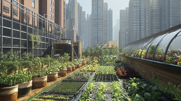 Photo quotsustainable urban farm with green infrastructurequot