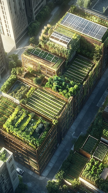 Photo quotsustainable urban farm with green infrastructurequot