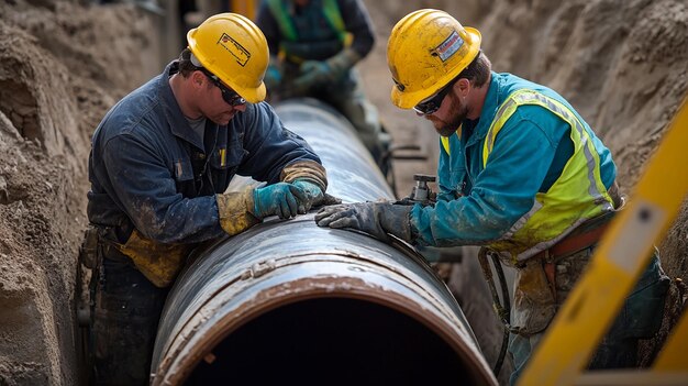 quotTechnicians Preparing a ResinImpregnated Felt Liner for Installationquot