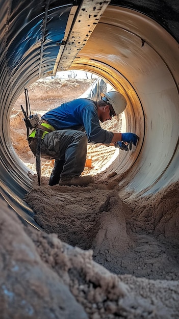 quotTechnicians Preparing a ResinImpregnated Felt Liner for Installationquot