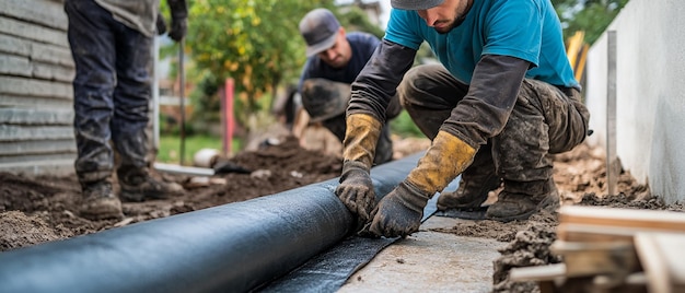 quotTechnicians Preparing a ResinImpregnated Felt Liner for Installationquot