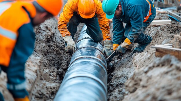 quotTechnicians Preparing a ResinImpregnated Felt Liner for Installationquot