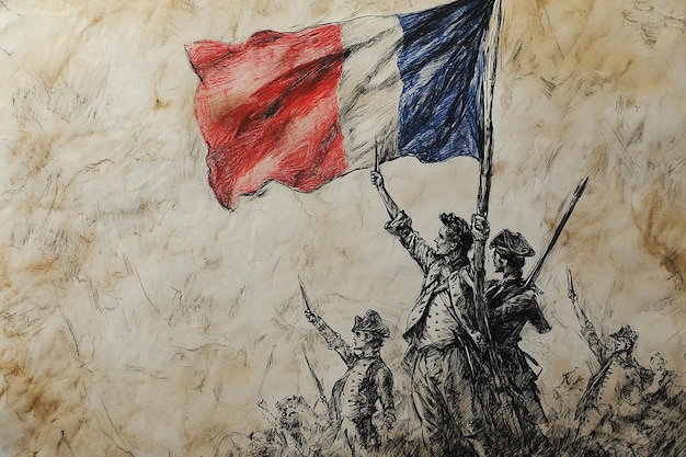 Photo quotthe french revolution with the french flagquot