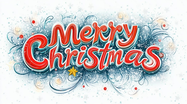 Photo quotthe words merry christmas on white backgroundquot