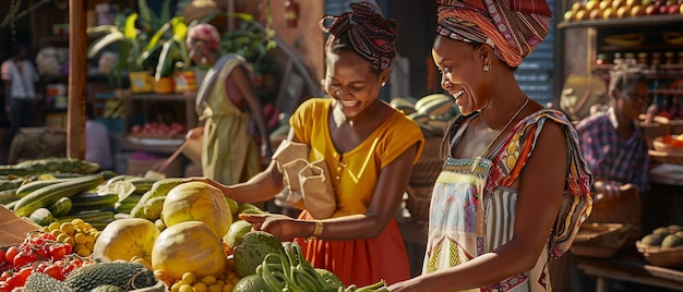 Photo quottwo female friends shopping at a marketquot