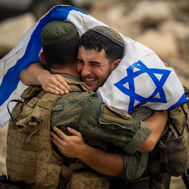 Photo quottwo idf soldiers embracing bond of brotherhoodquot