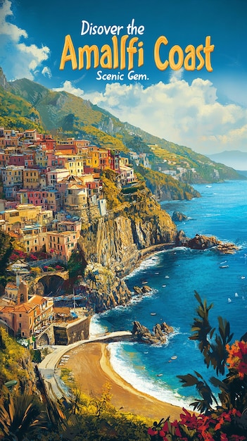 quotUltraRealistic Retro Travel Poster for the Amalfi Coastquot