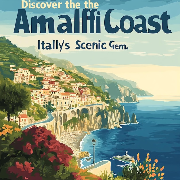 quotUltraRealistic Retro Travel Poster for the Amalfi Coastquot