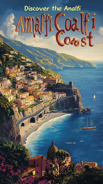 quotUltraRealistic Retro Travel Poster for the Amalfi Coastquot