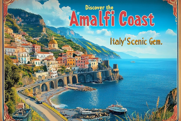 quotUltraRealistic Retro Travel Poster for the Amalfi Coastquot