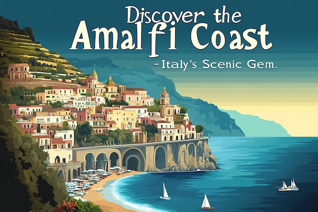 quotUltraRealistic Retro Travel Poster for the Amalfi Coastquot