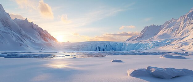 Photo quotvast icy glacier with dramatic crevassesquot