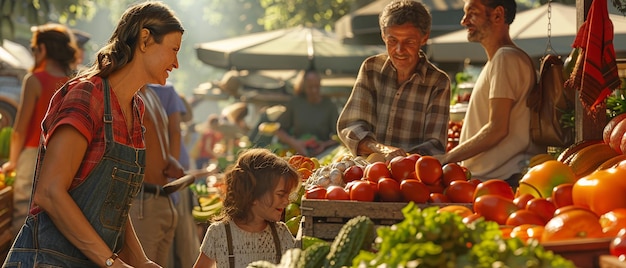 Photo quotvibrant family outing to farmers marketquot